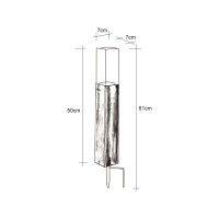 Solarleuchte Metall Holzoptik, 1xLED