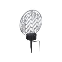 Solarleuchte Metall silberfarben, 2xLED