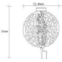 Solarleuchte Metall silberfarben, 1xLED