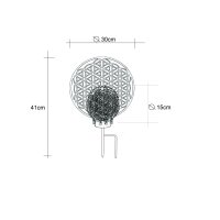 Solarleuchte Metall schwarz, 2xLED