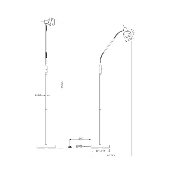 Stehleuchte nickel matt, 1xE14 LED