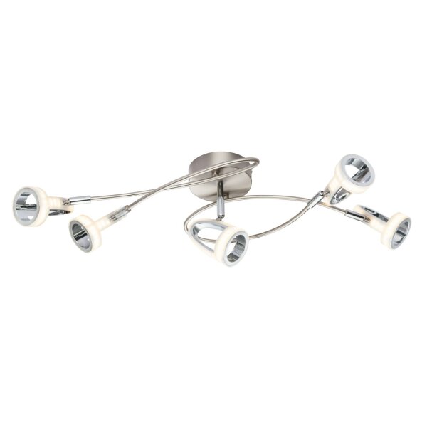 Deckenleuchte nickel matt, 5xLED