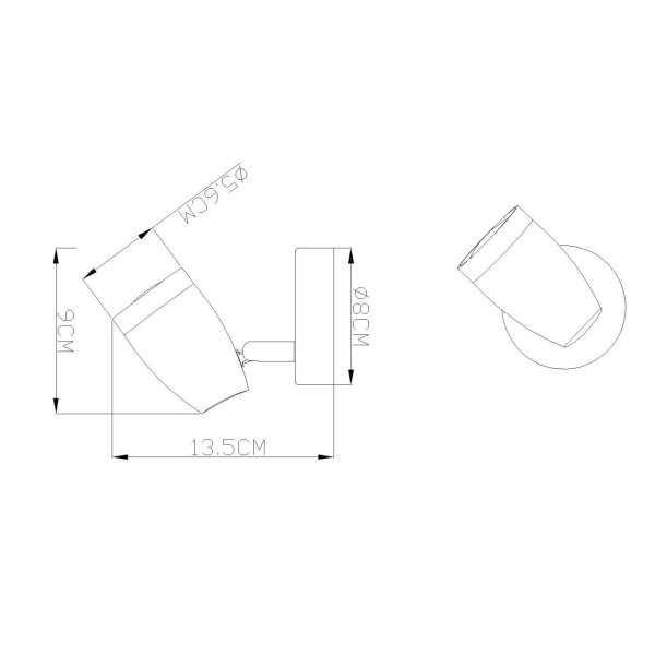 Strahler Metall weiß, 1xLED