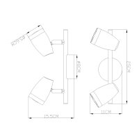 Strahler Metall weiß, 2xLED