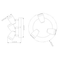 Strahler Metall weiß, 3xLED