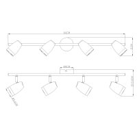 Strahler Metall weiß, 4xLED