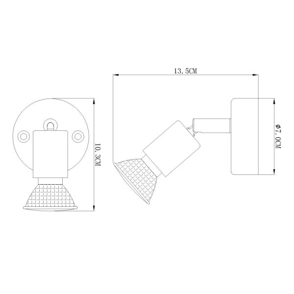 Strahler Metall weiß, 1xGU10 LED