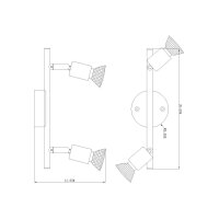 Strahler Metall weiß, 2xGU10 LED