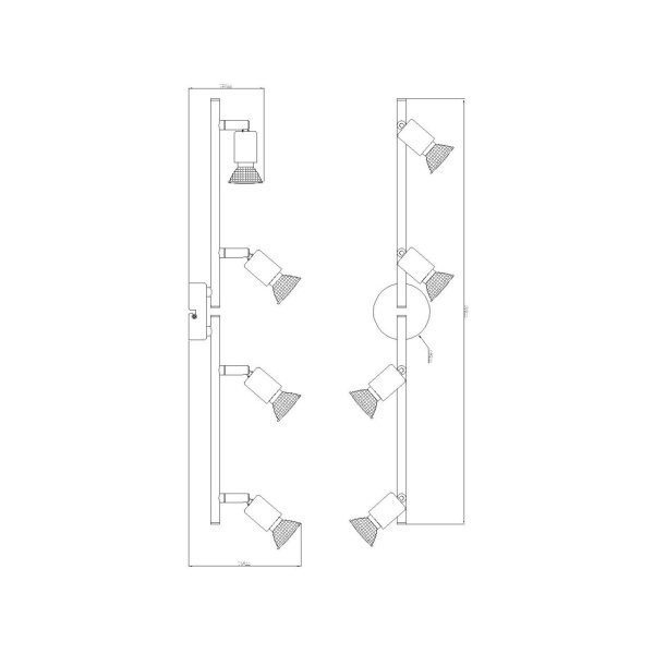 Strahler Metall weiß, 4xGU10 LED