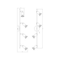 Strahler Metall weiß, 4xGU10 LED