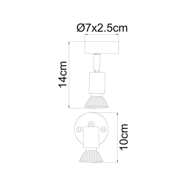 Strahler Metall rostfarben, 1xGU10 LED