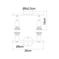 Strahler Metall rostfarben, 2xGU10 LED