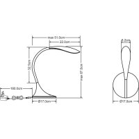 Tischleuchte Metall weiß, 1xLED