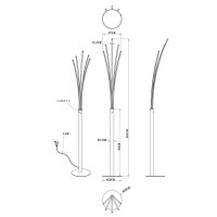 Stehleuchte Metall weiß, 1xLED