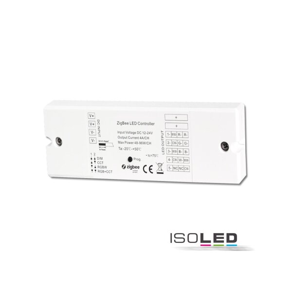 ZigBee 3.0 PWM-Dimmer für LED Flexbänder/Spots, 5 Kanal, 12-24V DC 5x4A