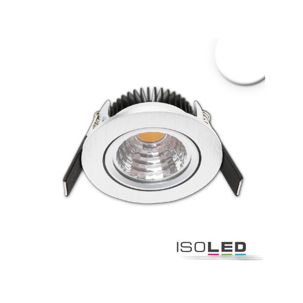 LED Einbaustrahler MiniAMP 24V DC, 68mm Loch, alu gebürstet, 5W, neutralweiß 4000k, dimmbar