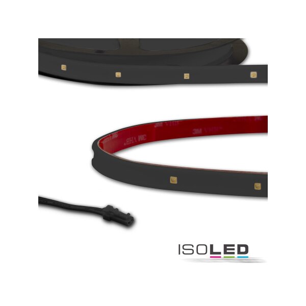 LED UV-C MiniAMP Flexband 270nm, 12V DC, 12W, IP54, 116cm, schwarz, einseitig Kabel mit maleStecker