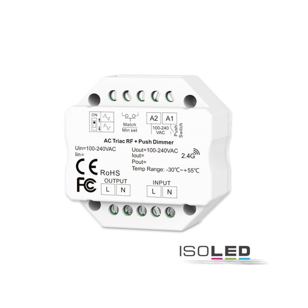 Sys-Pro Universal-Push/Funk Mesh-Dimmer 230V, 360VA, Phasenan-/Abschnitt wählbar