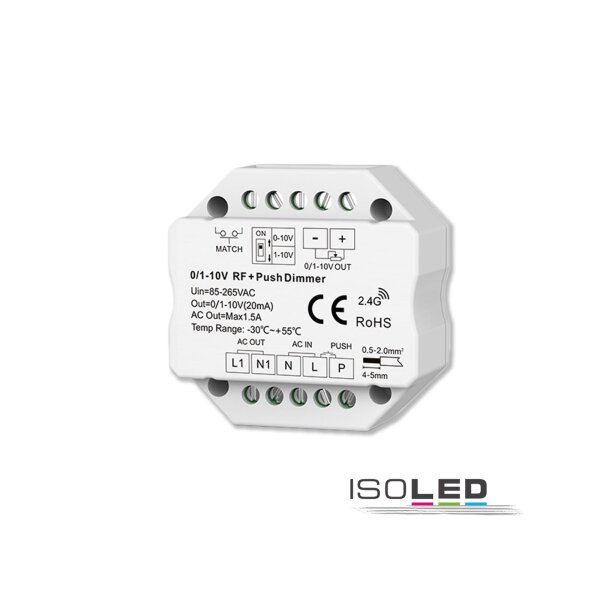 Sys-Pro Push/Funk Mesh-Dimmer mit 0/1-10V Output und Switch 85-265V 1.5A