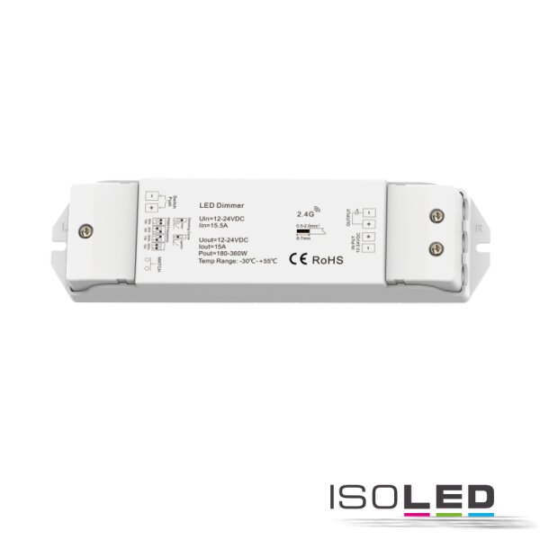 Sys-Pro Push/Funk Mesh Multi-PWM-Dimmer, 1 Kanal, 12-24V DC 15A, 36-48V DC 10A