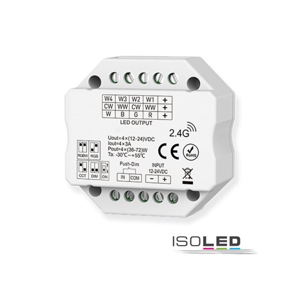 Sys-Pro Push/Funk Mesh PWM-Dimmer, 1-4 Kanal, 12-24V DC 4x3A