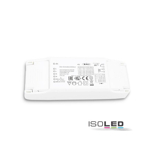 LED Konstantstrom Trafo 100/180/270/350/440mA, 10W, Push/1-10V/DALI dimmbar