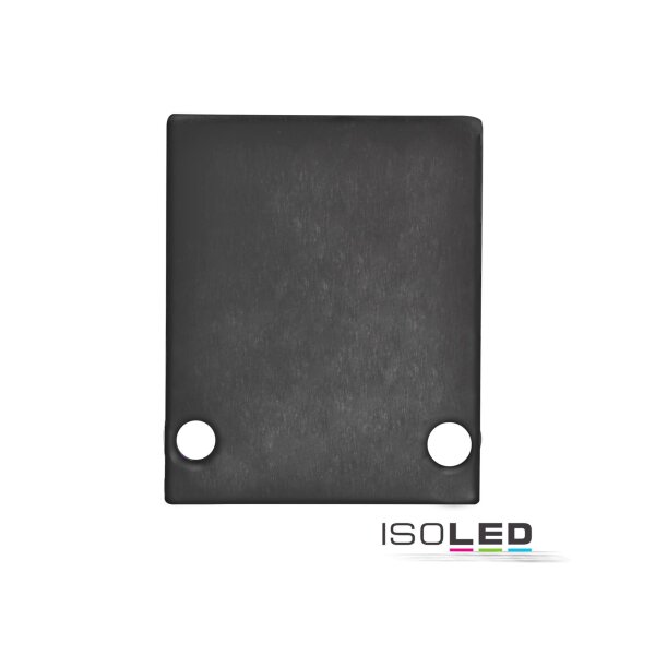 Endkappe EC89B Aluminium schwarz RAL 9005 für Profil HIDE SINGLE inkl. Schrauben
