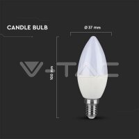 C37-E14-5.5W-PLASTIC CANDLE BULB-DIMMABLE-LED BY SAMSUNG-6400K