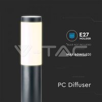 BOLLARD LAMP WITH STAINLESS STEEL BODY E27 GREY