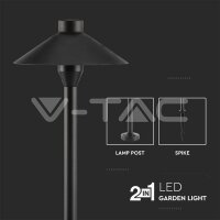 7W-LED GARDEN SPIKE LIGHT-IP65-BLACK BODY-LED BY SAMSUNG-4000K