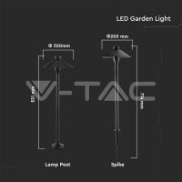 7W-LED GARDEN SPIKE LIGHT-IP65-BLACK BODY-LED BY SAMSUNG-6400K