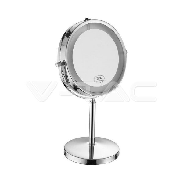 3W-LED MIRROR LIGHT WITH 4*AAA BATTERY-CHROME BODY-D:17CM