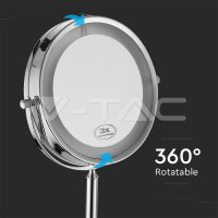 3W-LED MIRROR LIGHT WITH 4*AAA BATTERY-CHROME BODY-D:17CM