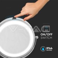 3W-LED MIRROR LIGHT WITH 4*AAA BATTERY-CHROME BODY-D:17CM