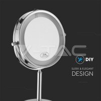 3W-LED MIRROR LIGHT WITH 4*AAA BATTERY-CHROME BODY-D:17CM