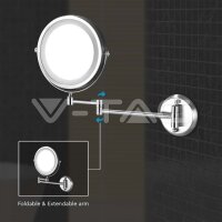 3W-LED MIRROR LIGHT WALL MOUNTED  WITH 4*AAA BATTERY-NICKEL BODY-D:17CM