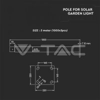 POLE FOR SOLAR GARDEN LIGHT