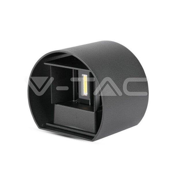 6W-WALL LAMP WITH BRIDGELUX CHIP 3000K BLACK ROUND