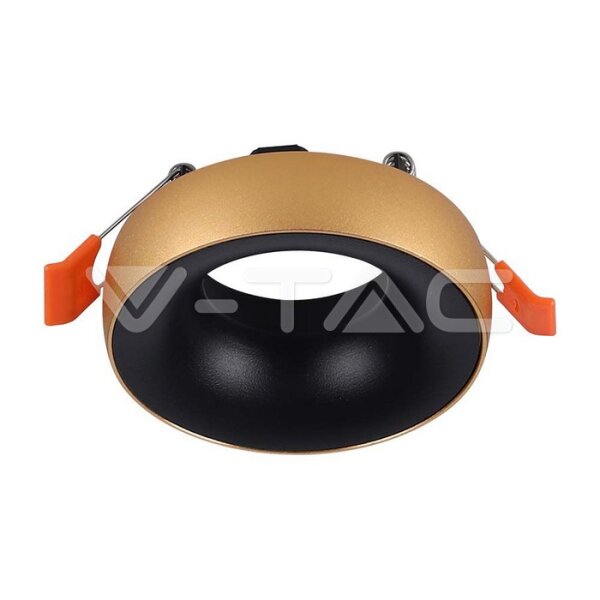 GU10 FITTING ROUND-GOLD FRAME+BLACK REFLECTOR