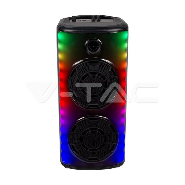 600W RECHARGEABLE SPEAKER WITH 1 WIRED MICROPHONE-RF CONTROL & HANDLE(2*8inch)