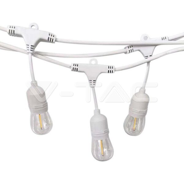 LED STRING LIGHT WITH EURO PLUG AND WP SOCKET-E27-IP44-WHITE BODY 15??27 15?