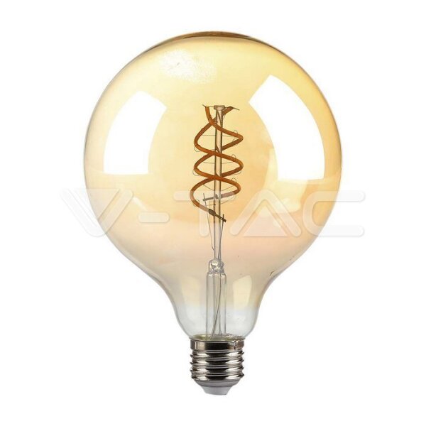 6W G125 LED DOUBLE SPIRAL FILAMENT BULB AMBER GLASS 1800K E27