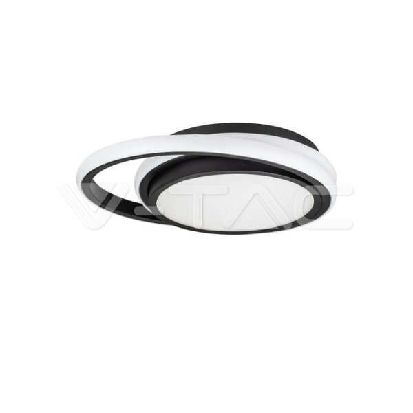 24W LED Designer Ceiling Light Black Double Round 4000K