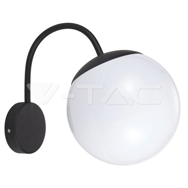 WALL LAMP(1*E27)-MATT BLACK-OPAL PLASTI C BALL