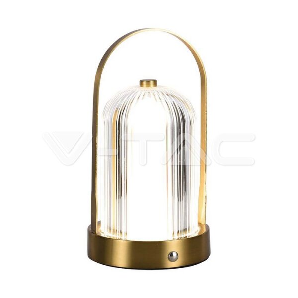 LED TABLE LAMP-1800mAH BATTERY (D120*190)  3IN1 FRENCH GOLD BODY