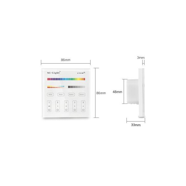 touch pannel 4 zone RGBCCT remote  controller, 230V