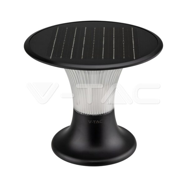 15W LED SOLAR PILAR LIGHT-DIAMOND 1900LM LiFePO4 BATTERY 3.2V 6000mA CCT: 6000K+4000K BLACK