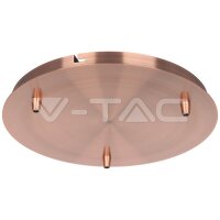 STEEL CANOPY D300*H25mm WITH 3 HOLES ON SURFACE - RED COPPER