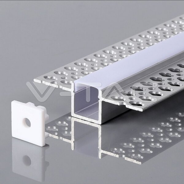 MOUNTING KIT WITH DIFFUSER FOR LED STRIP 2000*W55*H15mm SILVER BODY