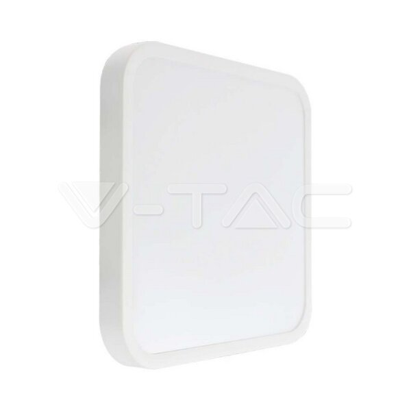 18W LED DOME LIGHT WITH MICROWAVE SENSOR  4000K SQUARE,WHITE FRAME IP44